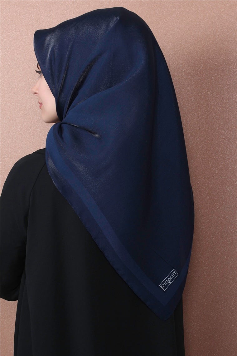 Abiye Bordürlü Eşarp 6002-15 Lacivert