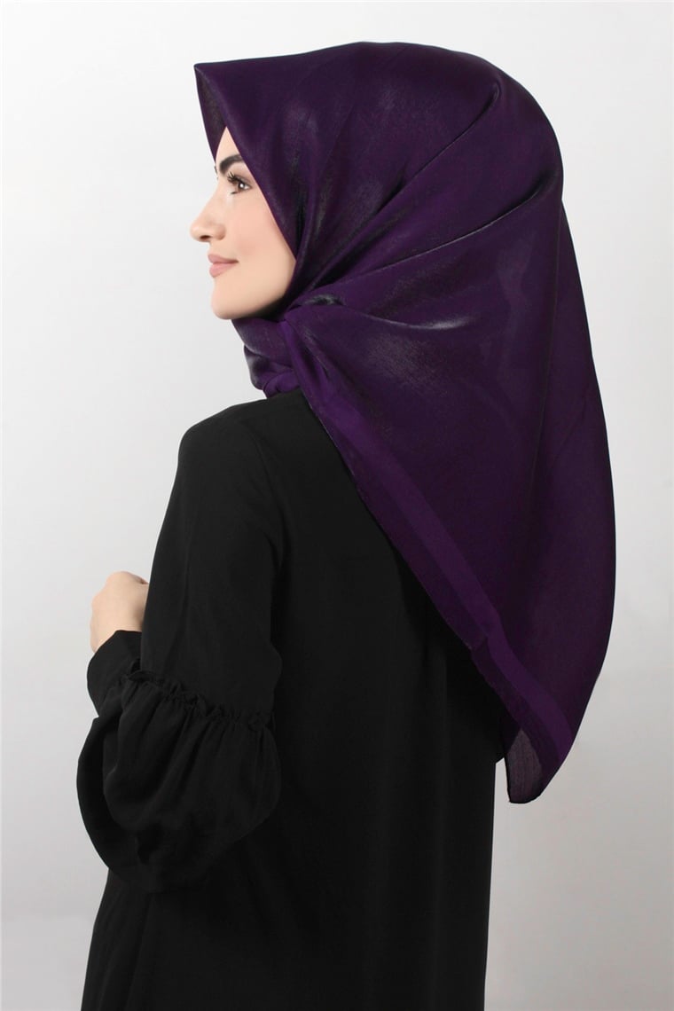 Abiye Bordürlü Eşarp 6002-21 Mor