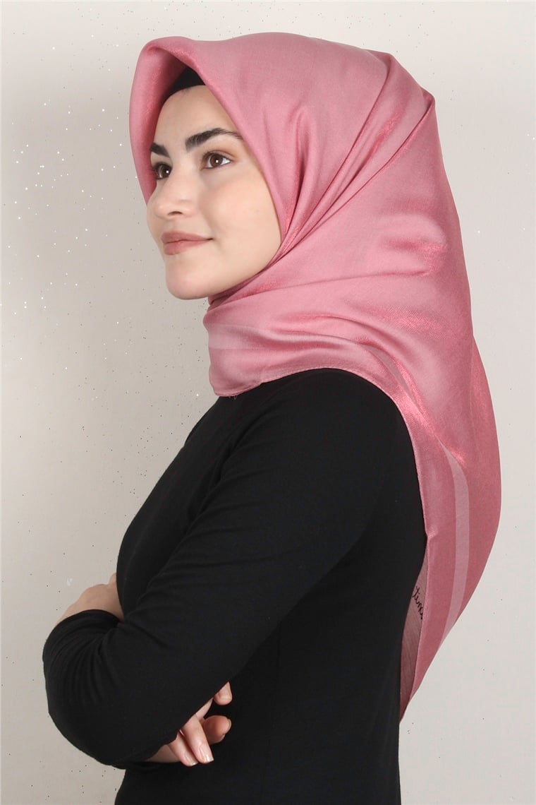 Abiye Bordürlü Eşarp 6002-25 Pembe