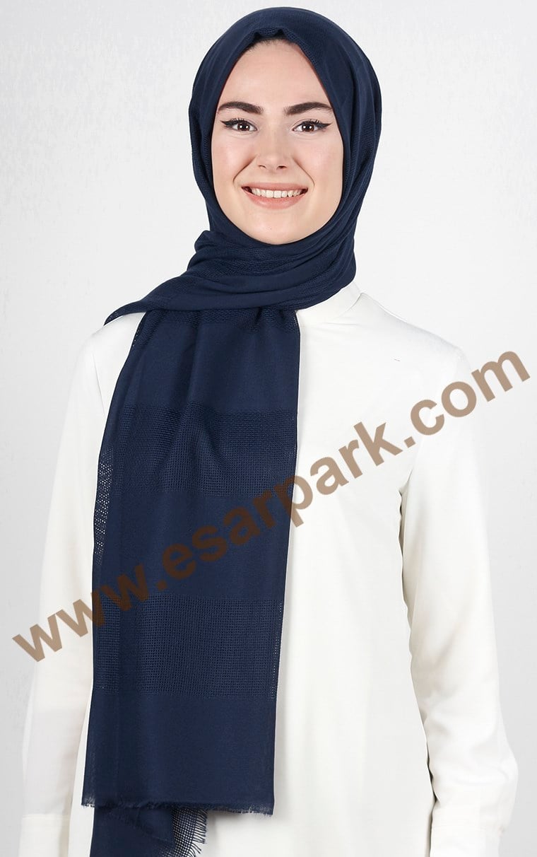 Akel İndigo Fileli Şal 140-13