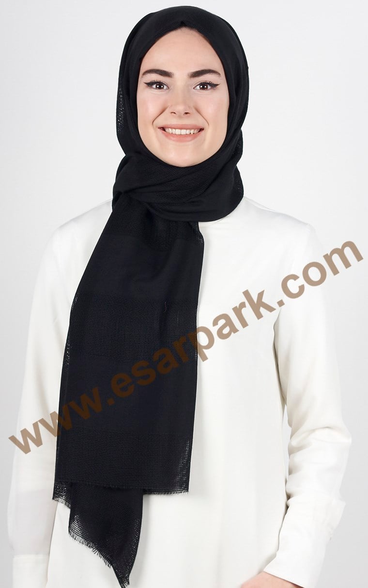 Akel İndigo Fileli Şal 140-2