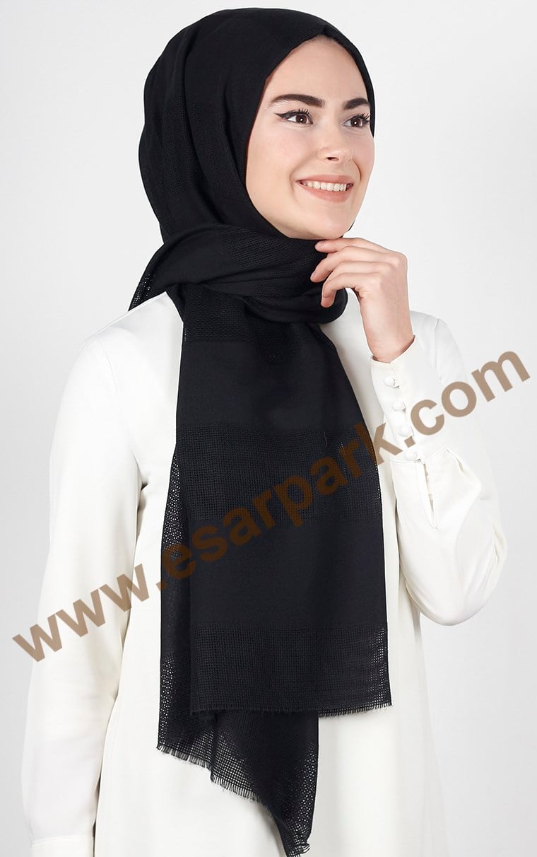 Akel İndigo Fileli Şal 140-2