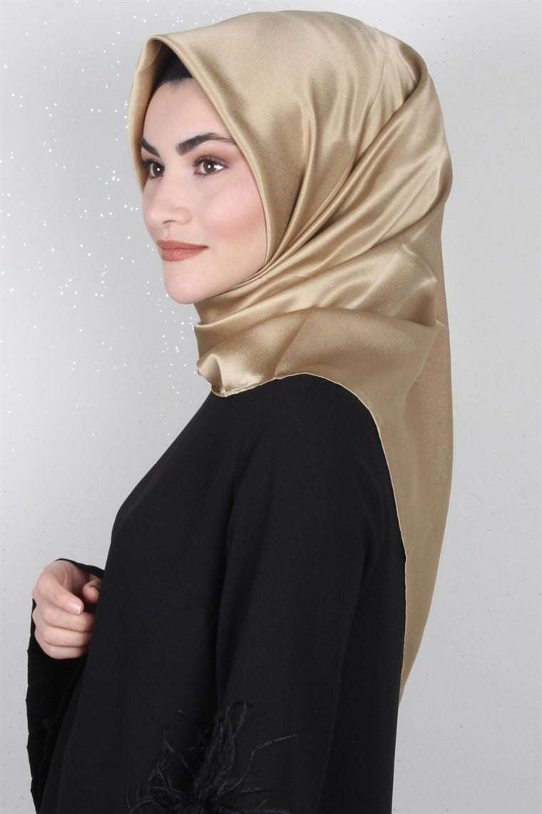 Aker Düz İpek Eşarp 7747758-364 Açık Gold