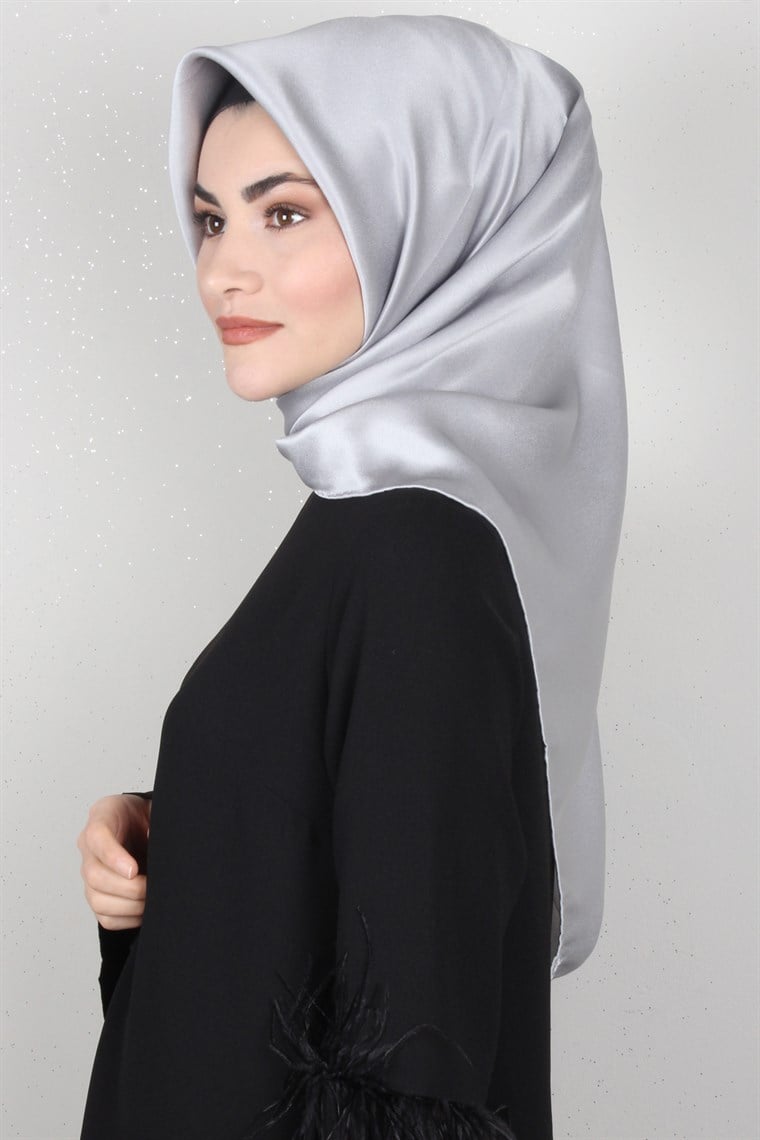 Aker Düz İpek Eşarp 7747758-371 Gri