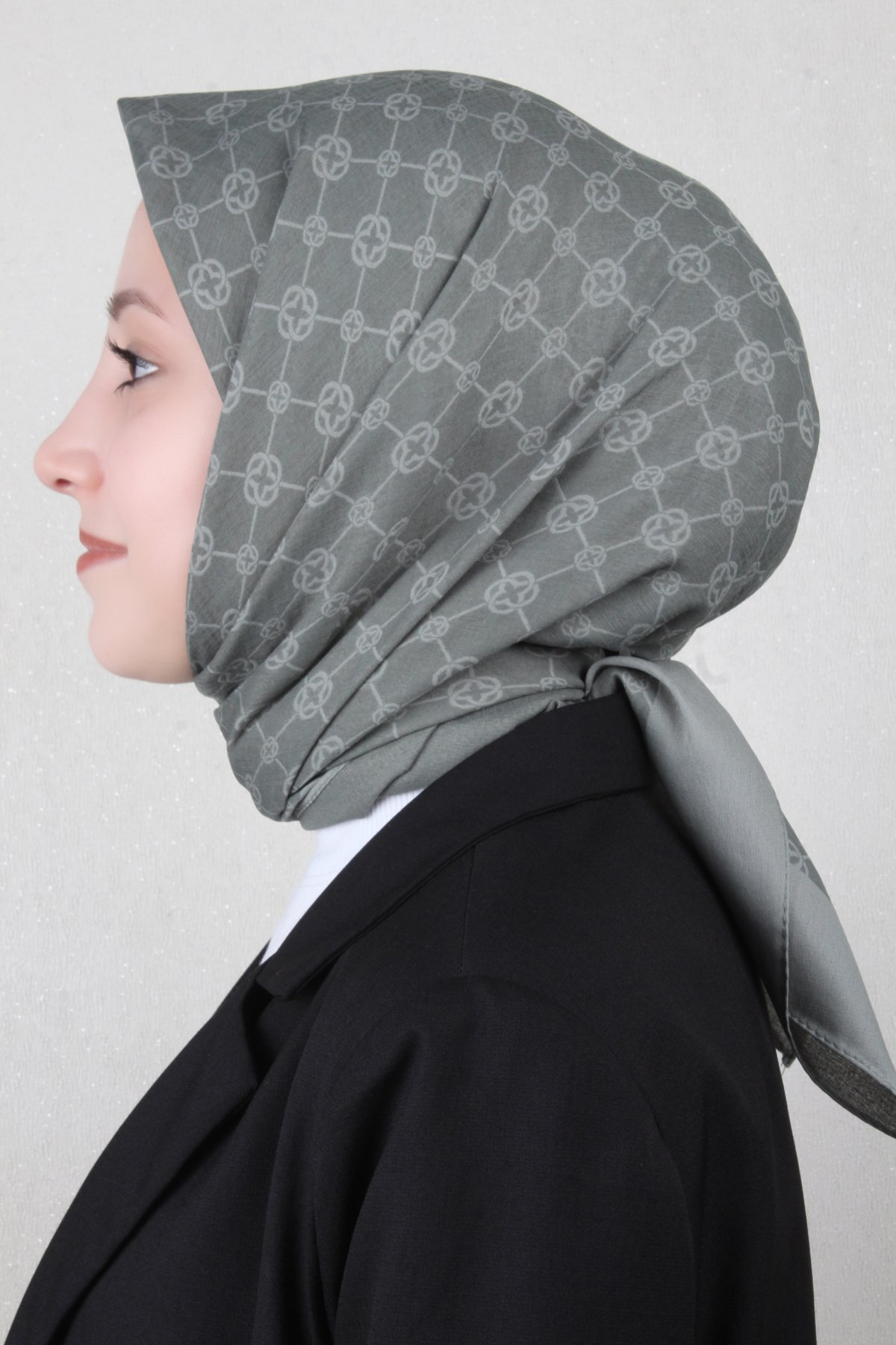 Aker Elegance Monogram Eşarp 1090500-951 Mint Yeşili