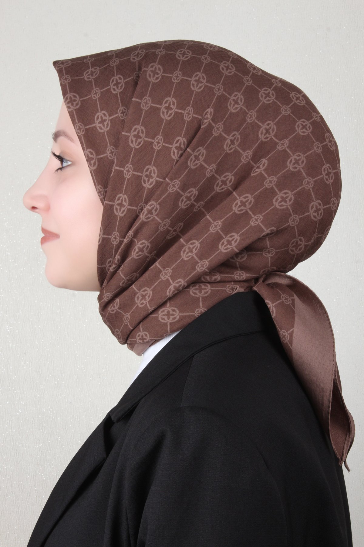 Aker Elegance Monogram Eşarp 1090500-932 Kahverengi