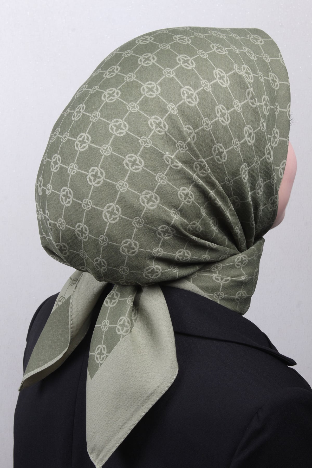 Aker Elegance Monogram Eşarp 4107-5 Haki