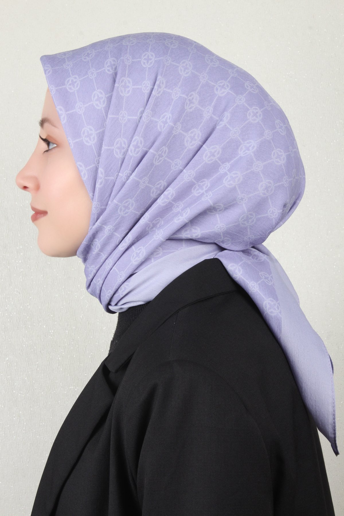 Aker Elegance Monogram Eşarp 4107-7 Lila