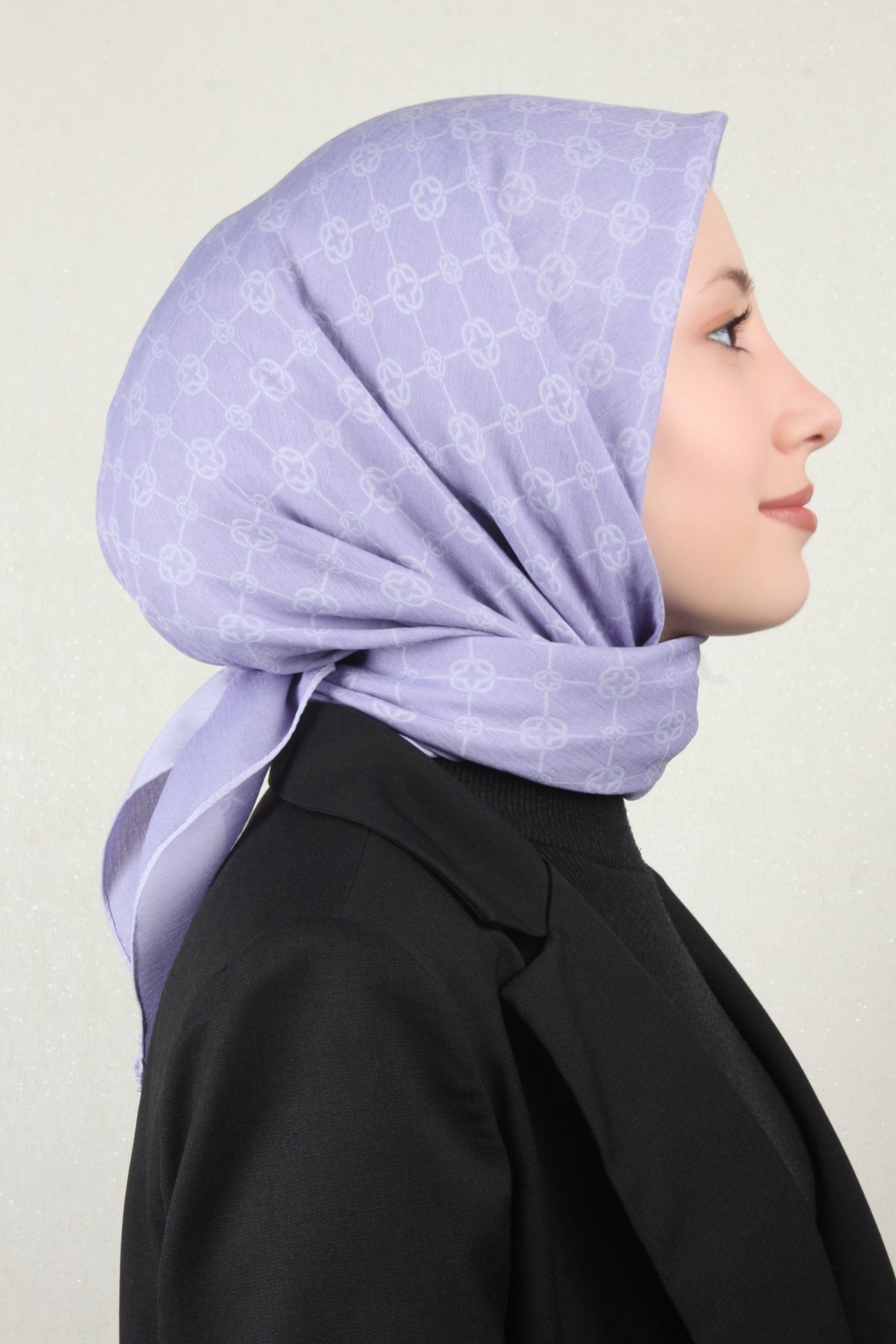 Aker Elegance Monogram Eşarp 4107-7 Lila