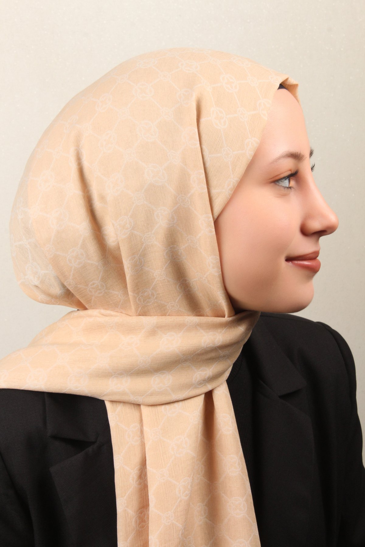 Aker Elegance Monogram Şal 4108-10 Bej