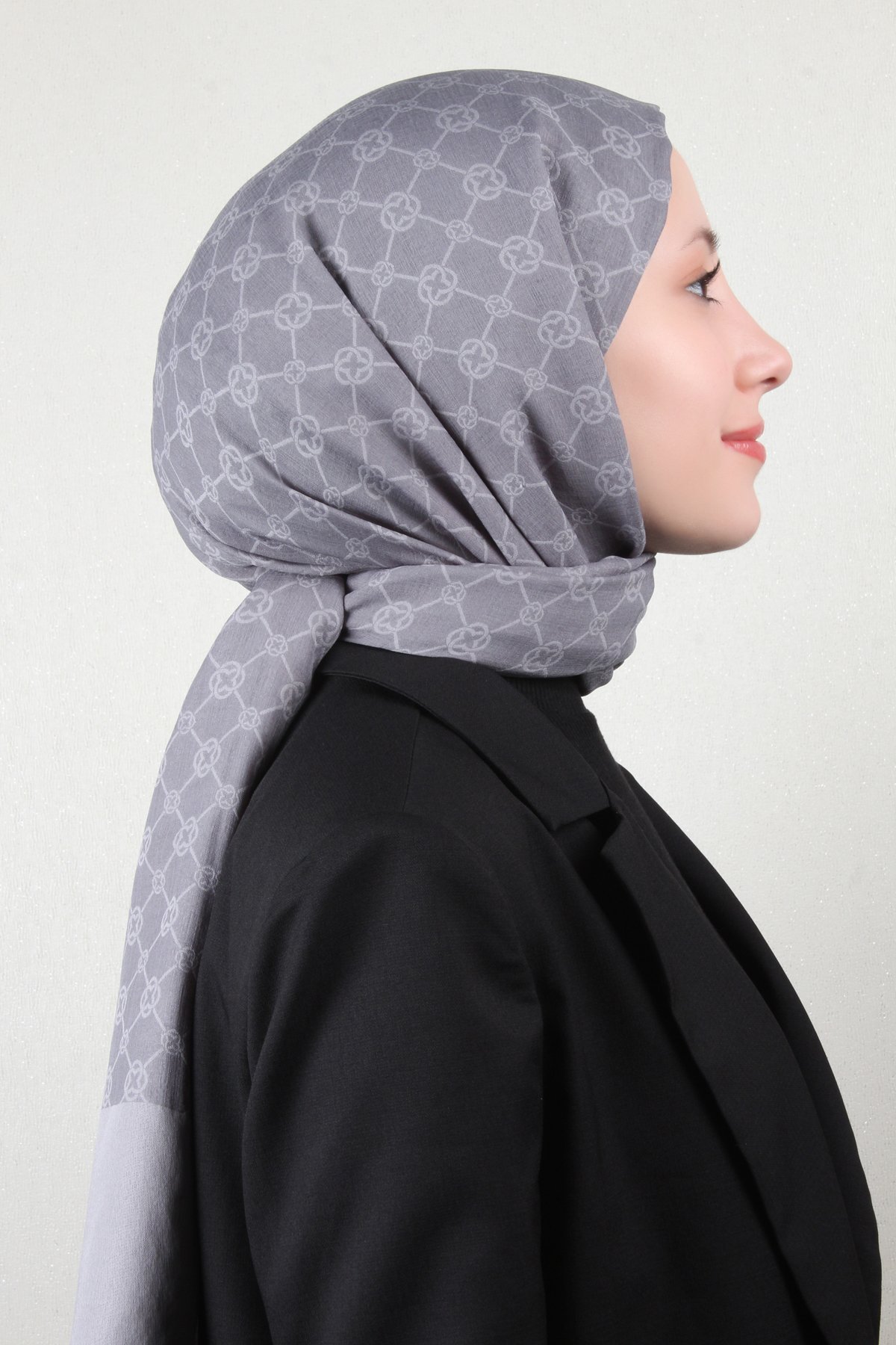 Aker Elegance Monogram Şal 4108-11 Füme