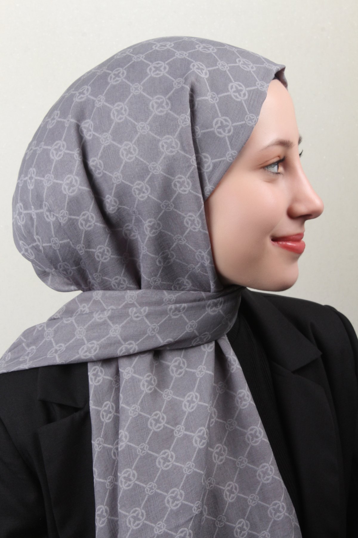 Aker Elegance Monogram Şal 4108-11 Füme