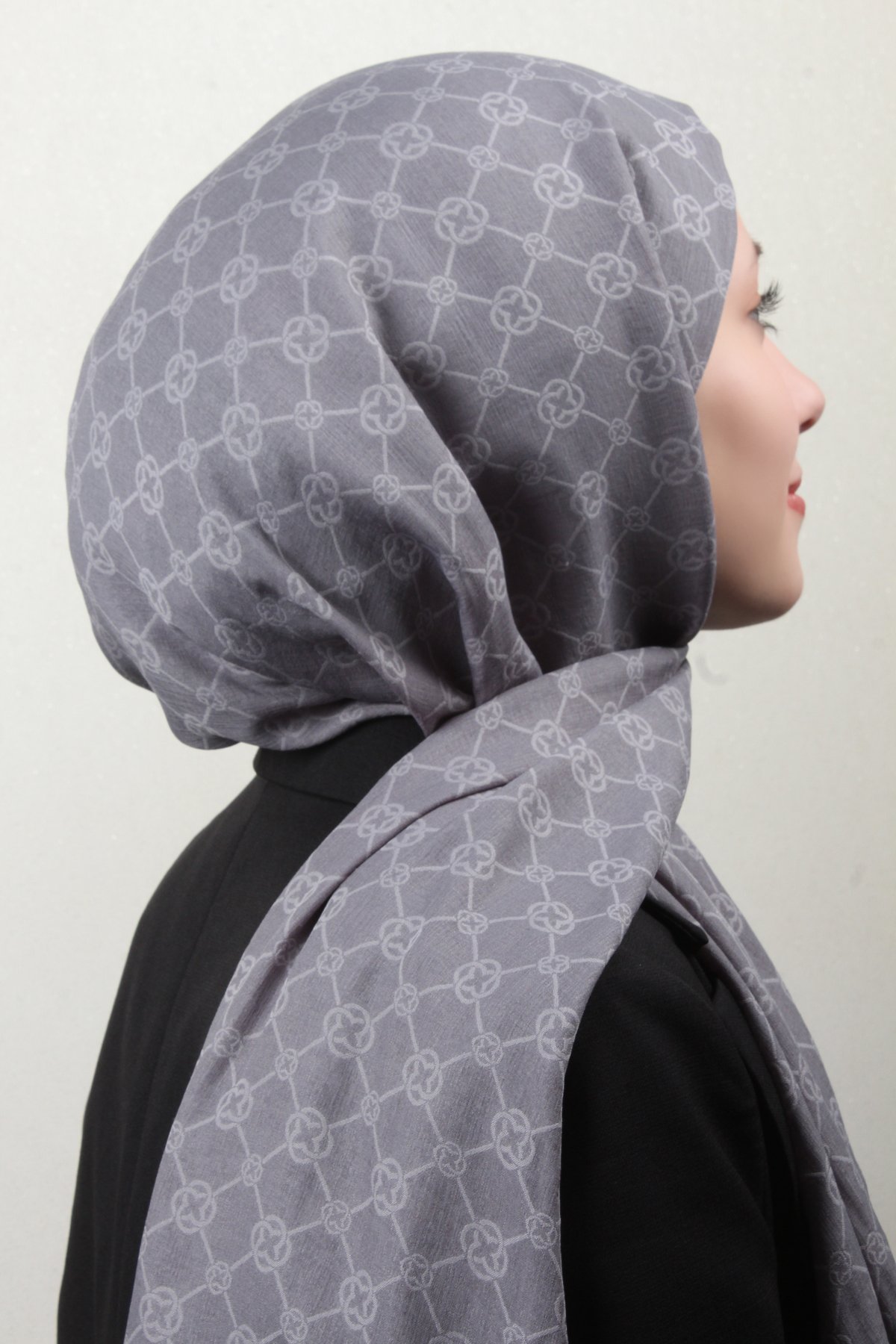 Aker Elegance Monogram Şal 4108-11 Füme