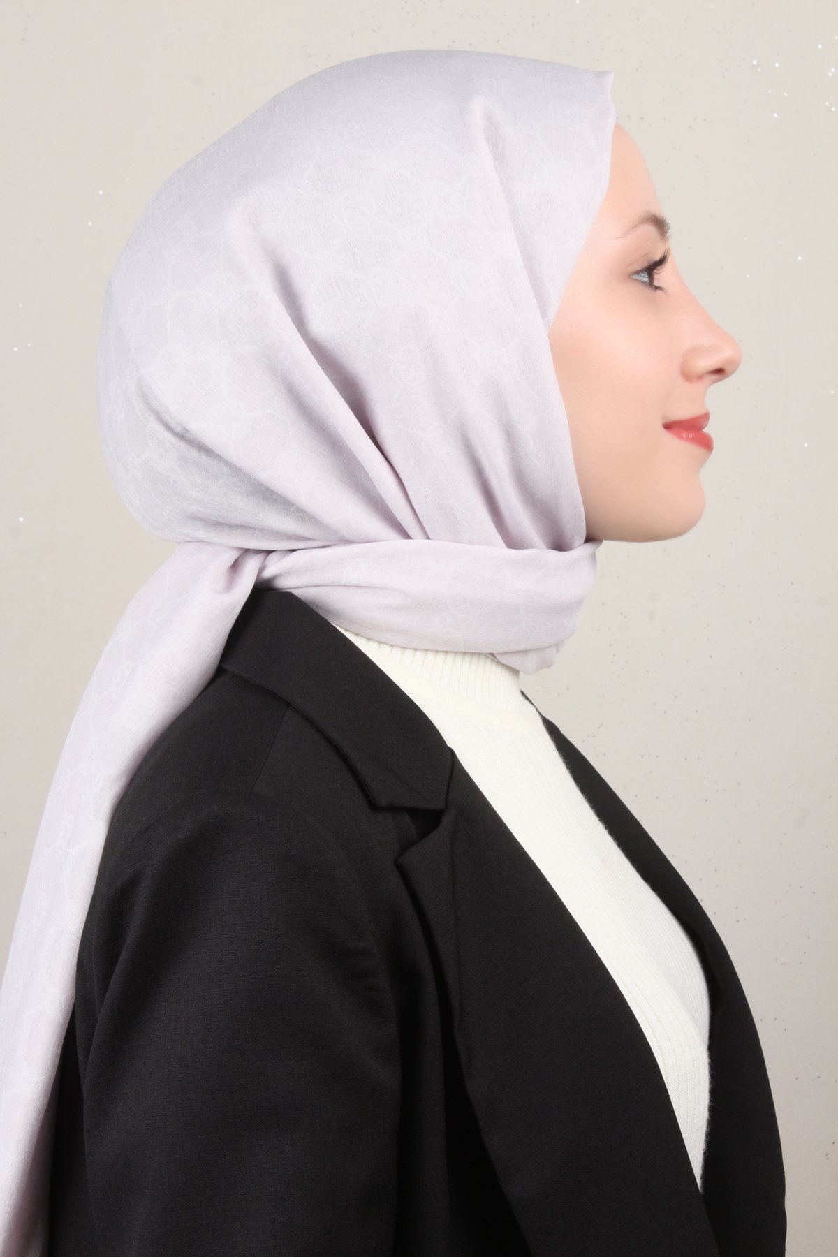 Aker Elegance Monogram Şal 4108-13 Açık Lila