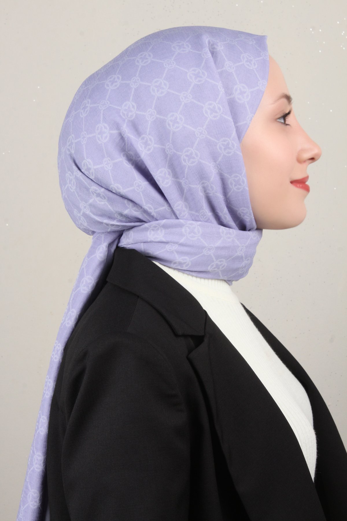 Aker Elegance Monogram Şal 4108-14 Lila
