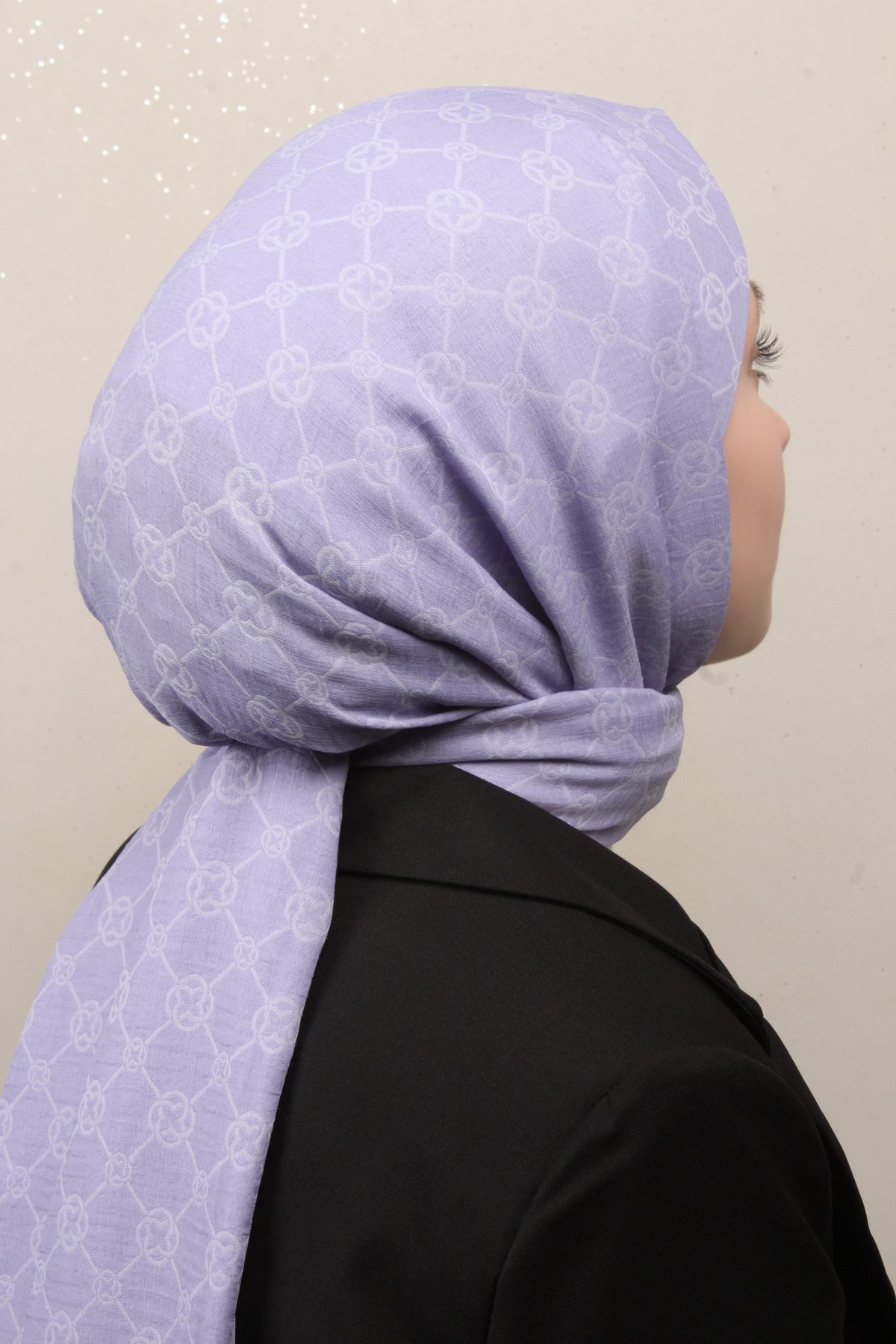 Aker Elegance Monogram Şal 4108-14 Lila