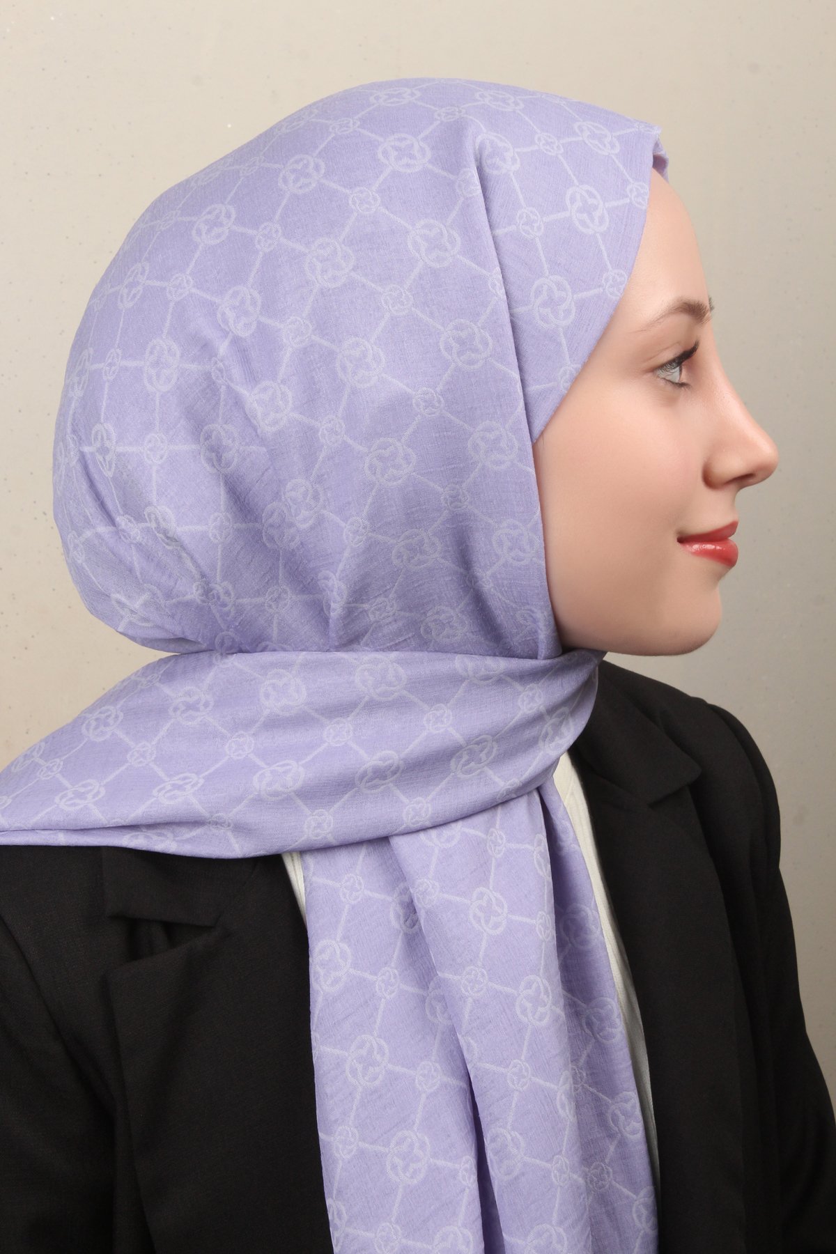 Aker Elegance Monogram Şal 4108-14 Lila