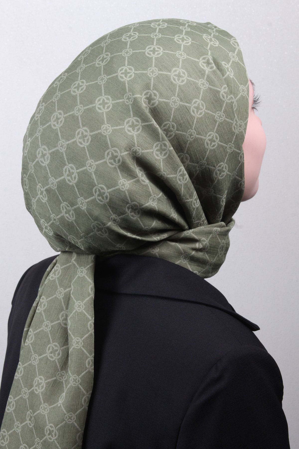 Aker Elegance Monogram Şal 4108-2 Haki