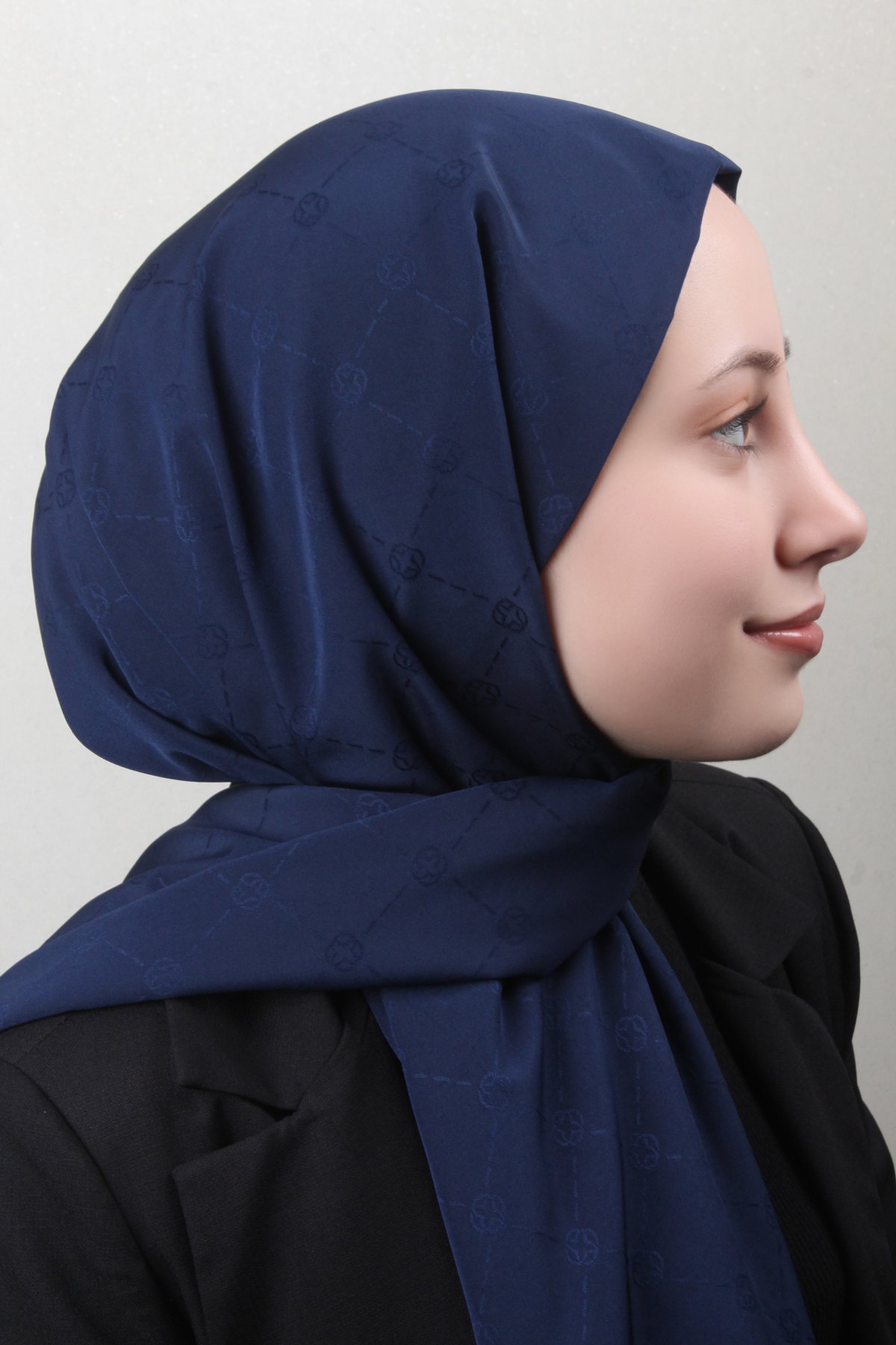 Aker Monogram İcon Şal 4112-16 Lacivert