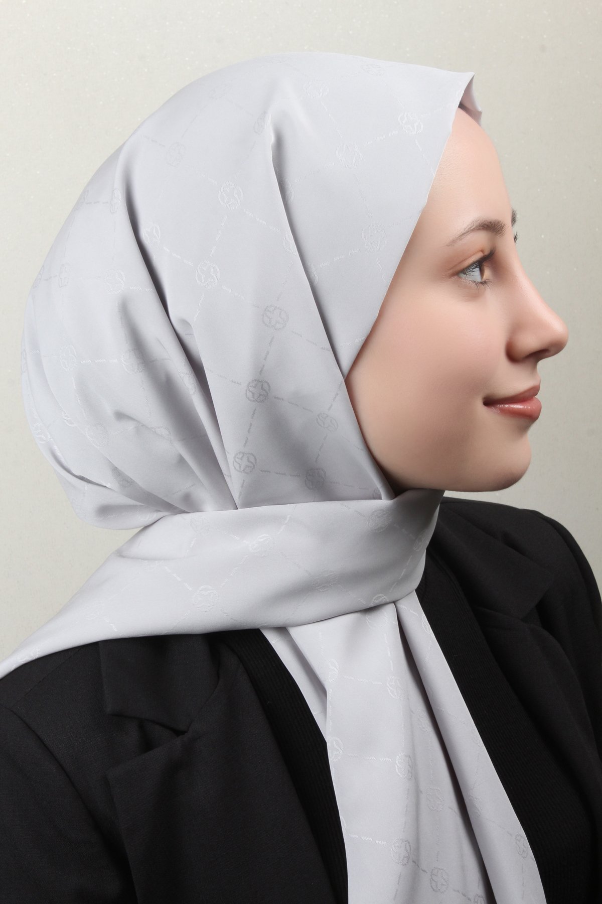 Aker Monogram İcon Şal 4112-25 Gümüş