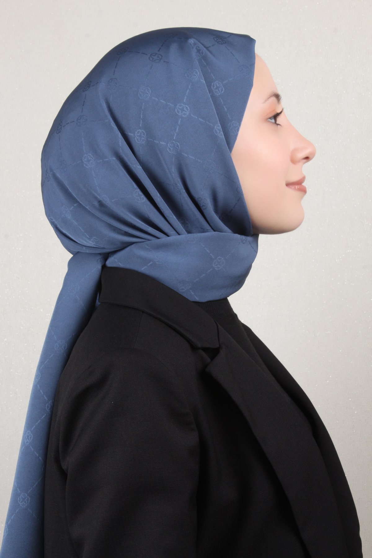 Aker Monogram İcon Şal 4112-26 Koyu İndigo