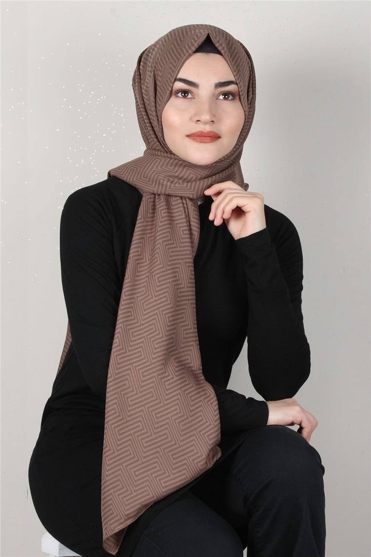 Alya Fresh Şal 2526-24 Kahverengi
