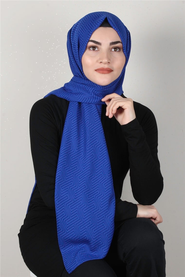 Alya Fresh Şal 2526-5 Saks Mavisi