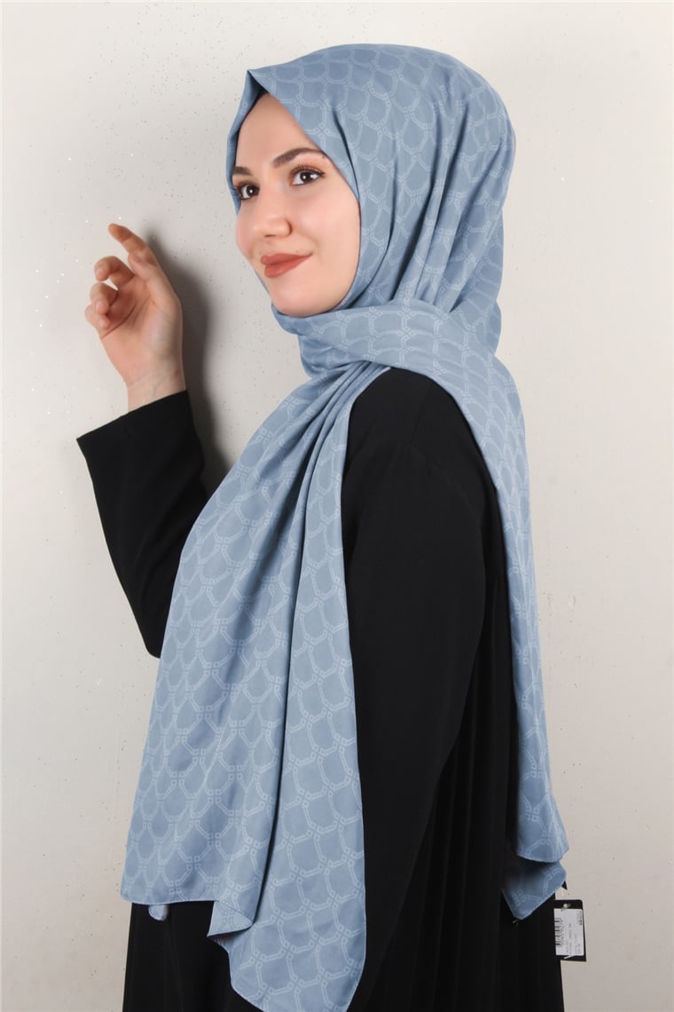 Alya Fresh Şal 2535-15 Koyu Buz Mavisi