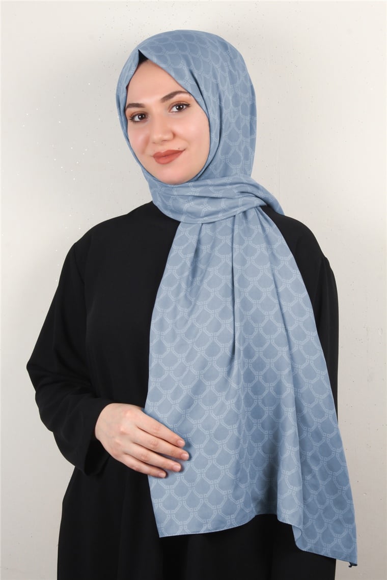 Alya Fresh Şal 2535-15 Koyu Buz Mavisi