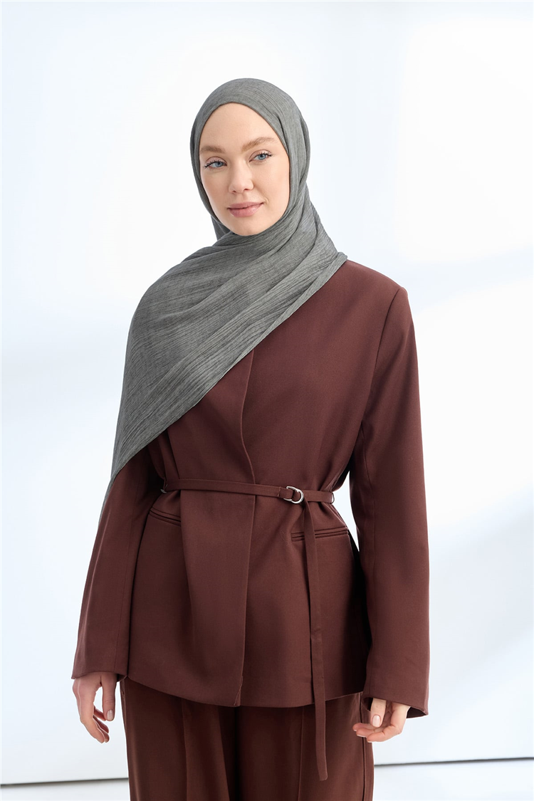 Armanda Soft Viscon Şal 3601-179 Koyu Gri