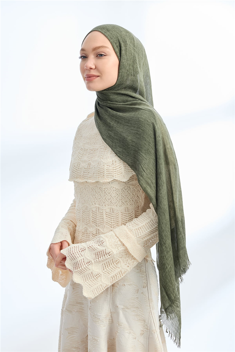 Armanda Soft Viscon Şal 3601-846 Koyu Haki 