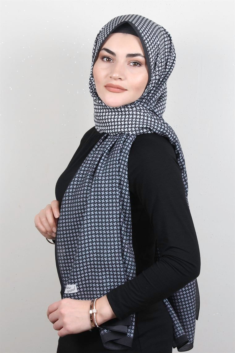 Armine Desenli Modal Şal 8684-8 Antrasit