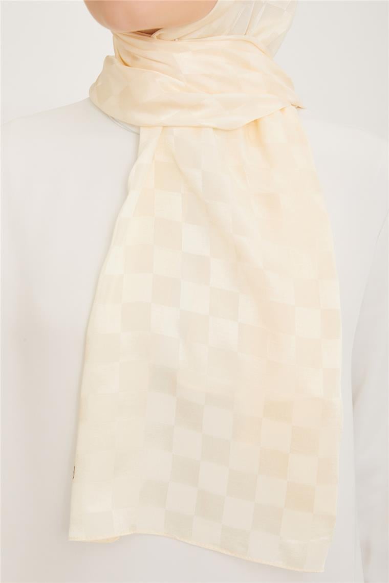 Armine Diamond Şal Dama 3096-13 Ekru