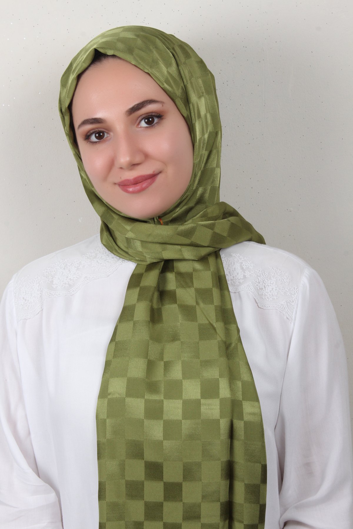 Armine Diamond Şal Dama 3096-22 Haki