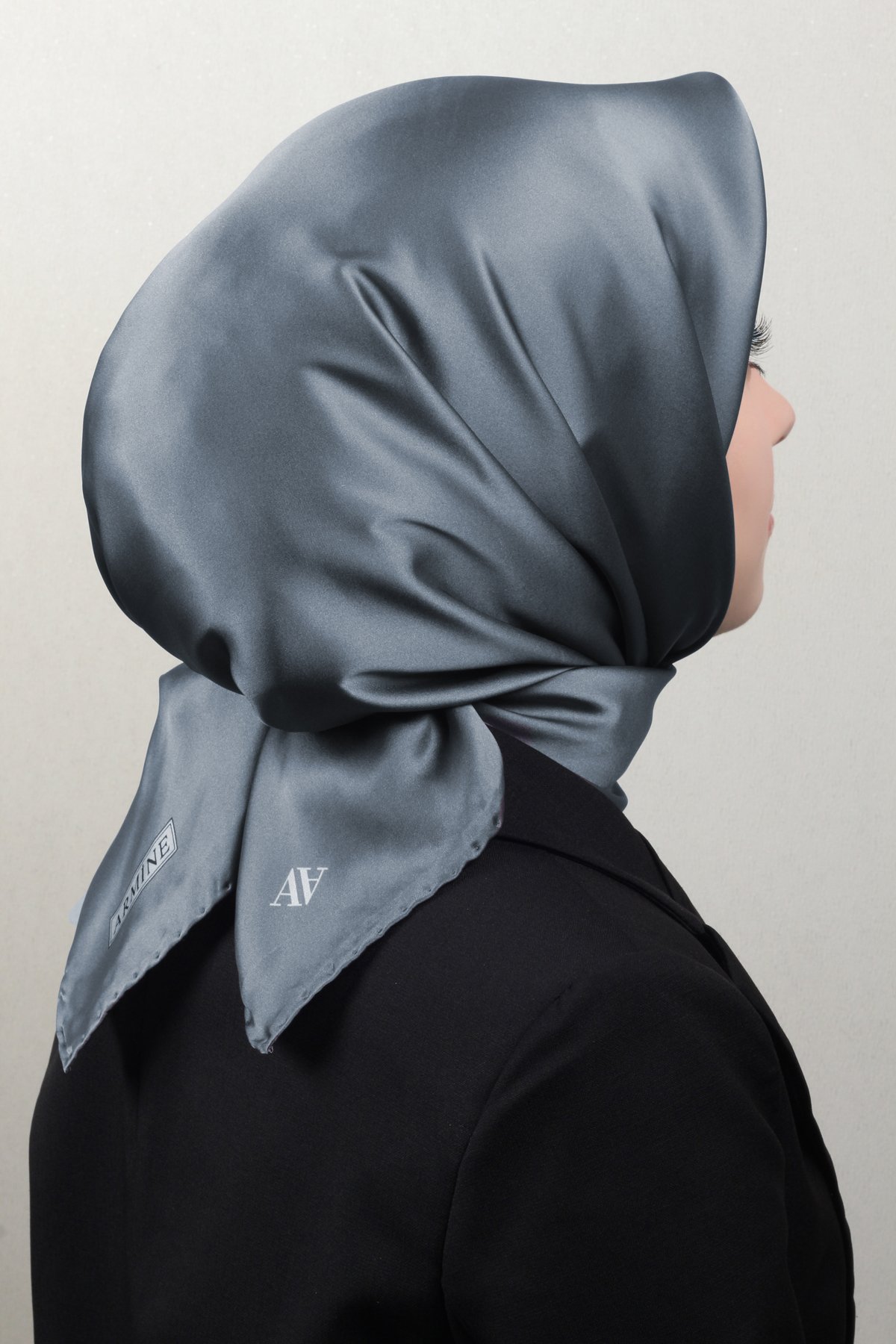 Armine Düz İpek Eşarp 0010-17 Gri