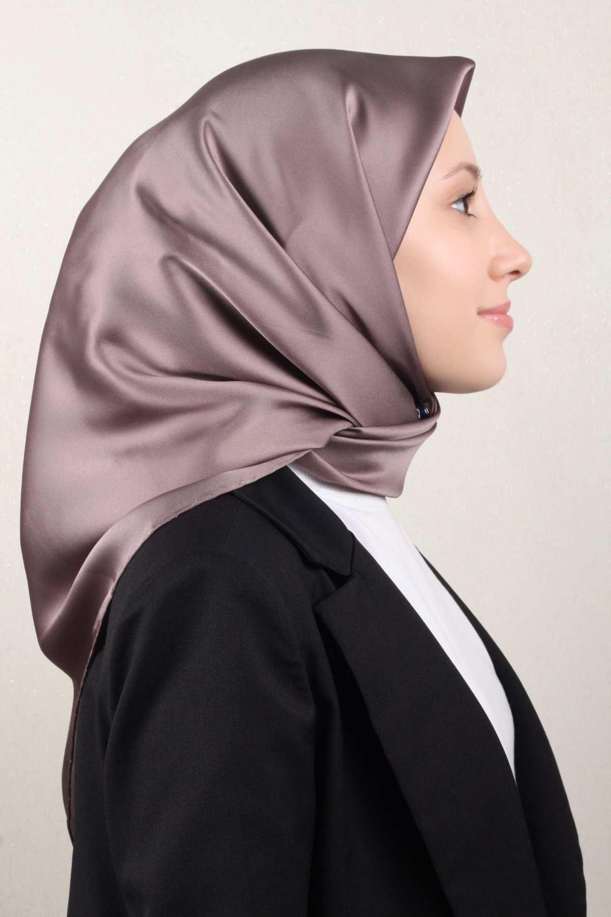 Armine Düz İpek Eşarp 0010-22 Koyu Vizon