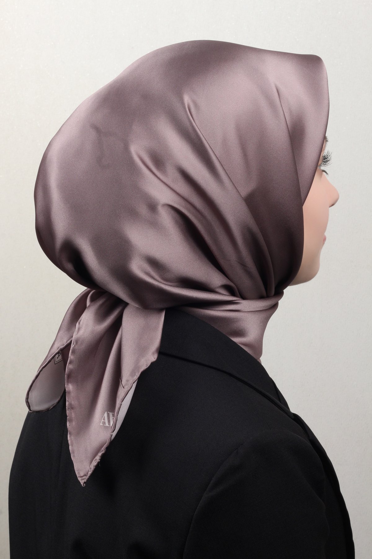 Armine Düz İpek Eşarp 0010-22 Koyu Vizon