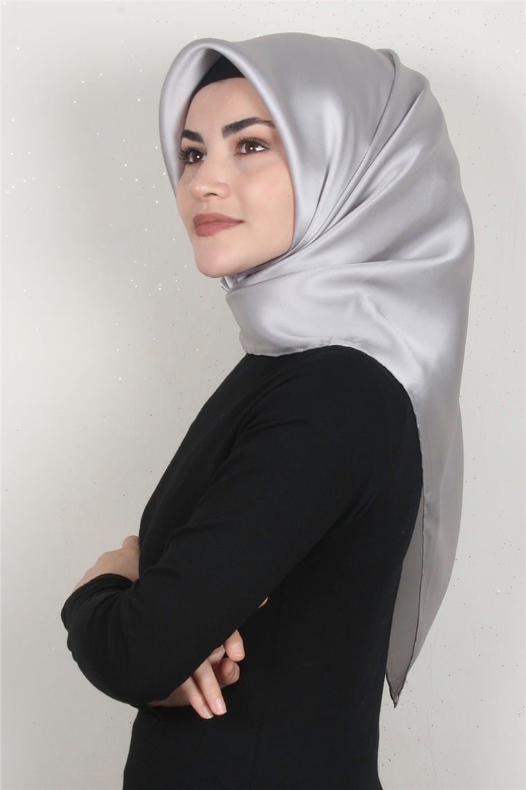 Armine Düz İpek Eşarp 7440-52 Gri
