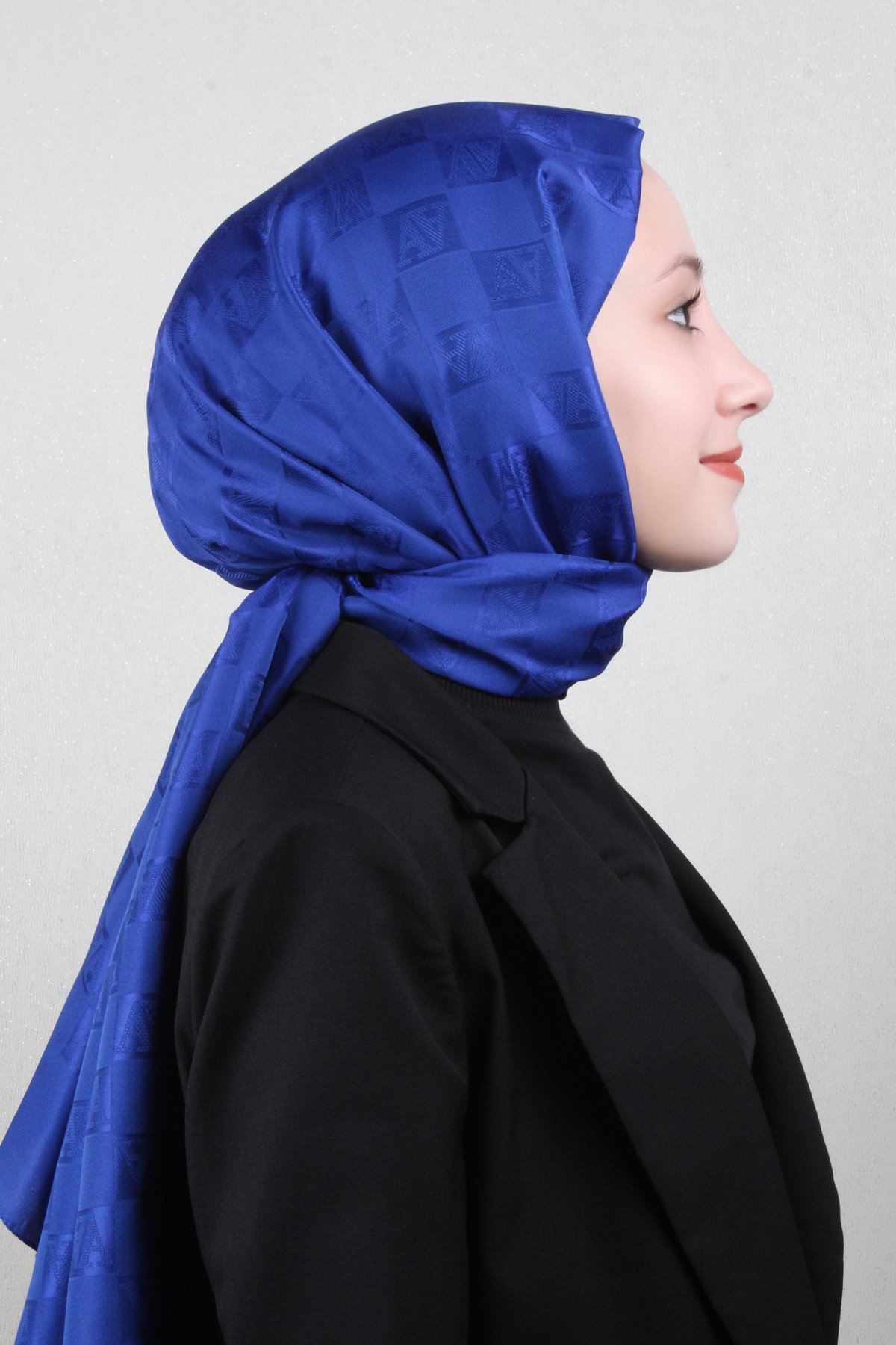 Armine Jakar İpeksi Şal 3113-10 Saks Mavisi