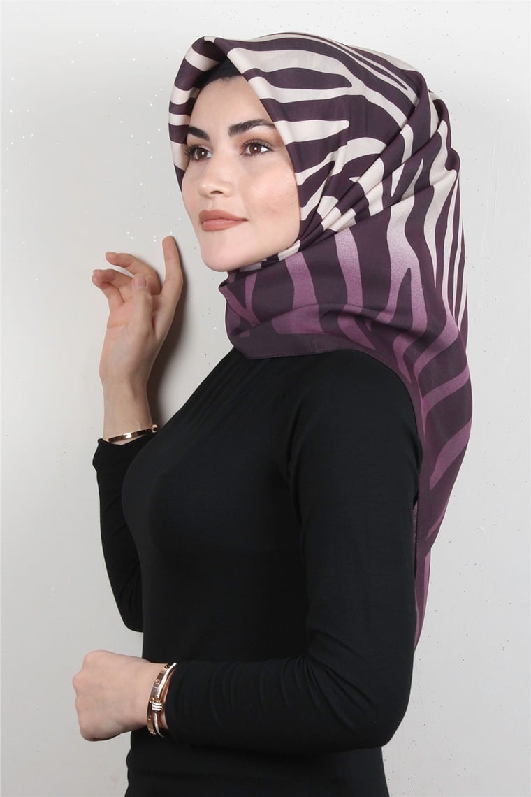 Armine Modal Eşarp 4602-17 Zebra Mor