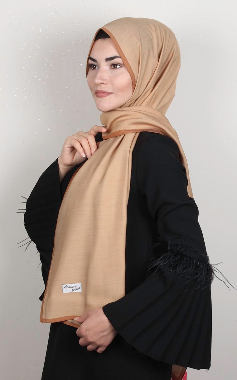 Armine Modal Şal 8687-1 Bal Köpüğü