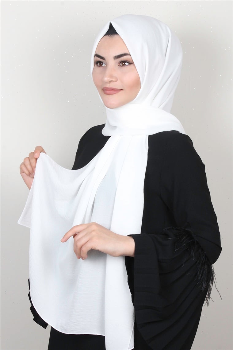 Armine Trend Cazz Şal 3072-6 Beyaz