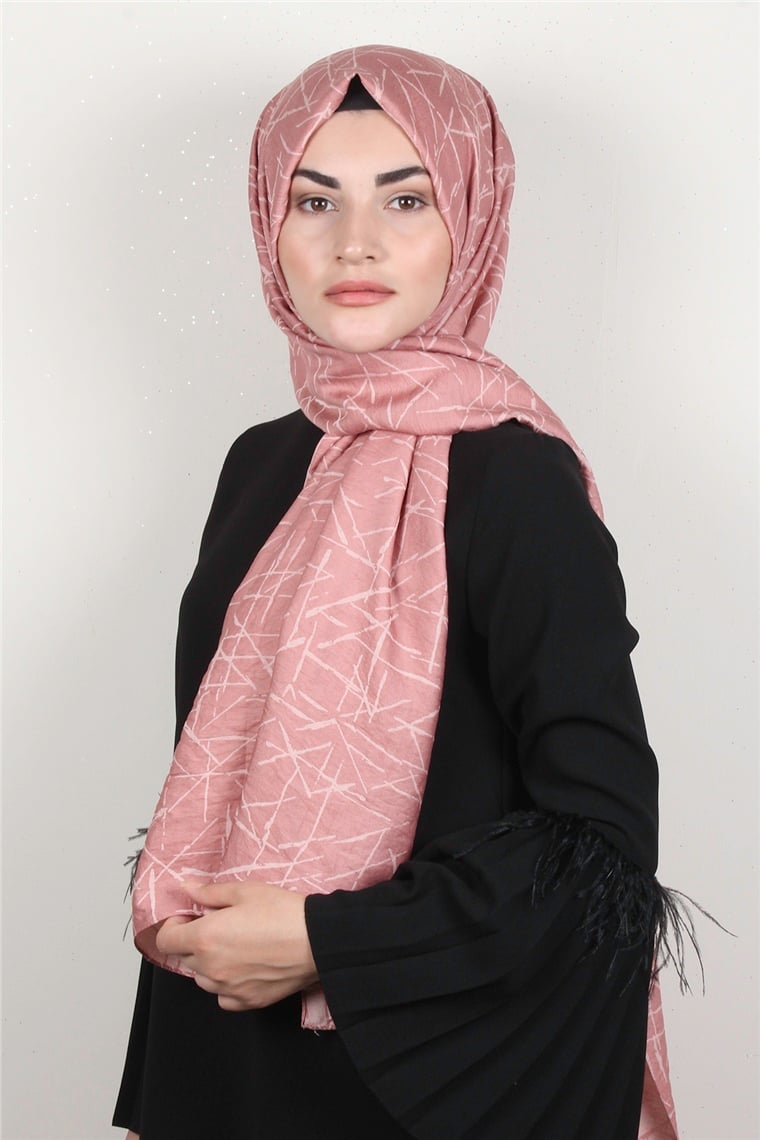 Armine Trend Lina Şal 1367-3 Geometrik-Pudra