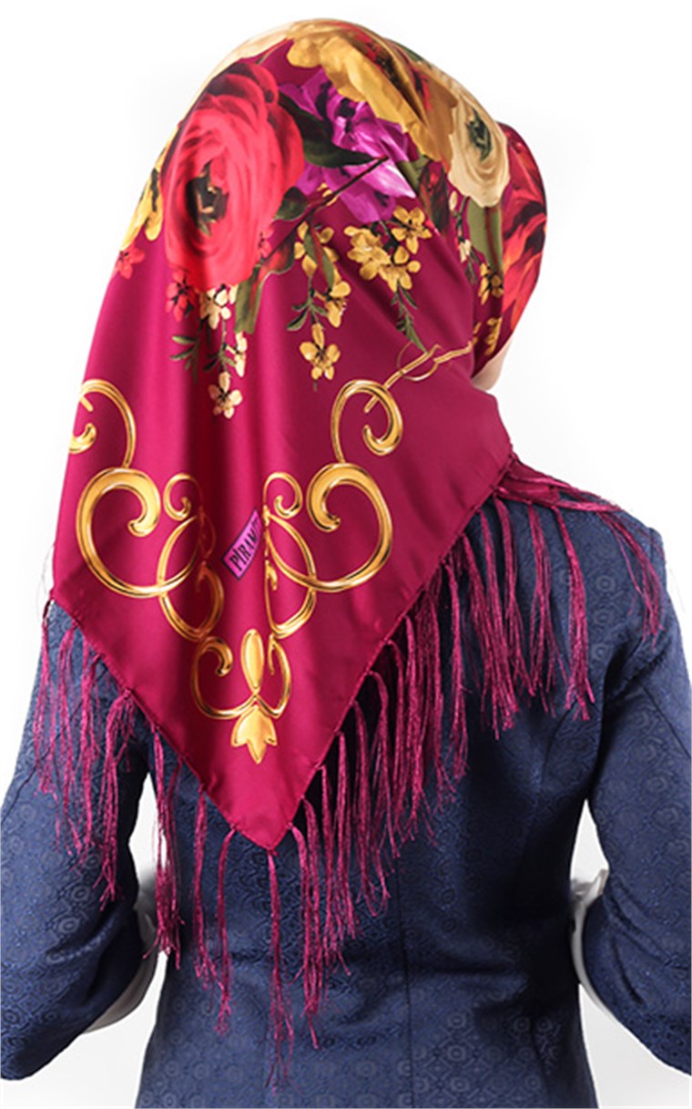 111-0011-15 PİRAMİT PÜSKÜLLÜ EŞARP