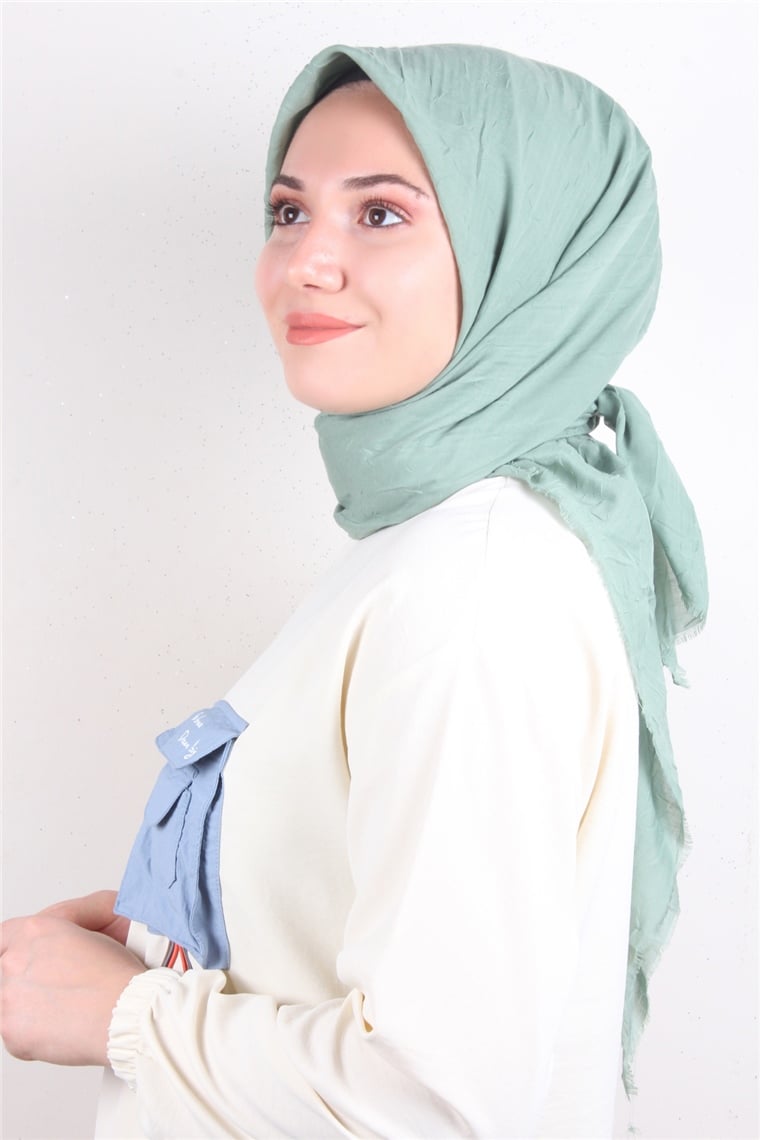 Bambu Kraşlı Eşarp 3081-12 Mint Yeşili