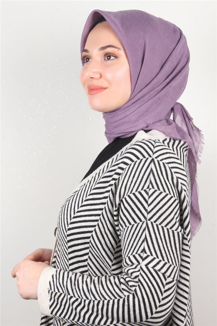 Bambu Kraşlı Eşarp 3081-38 Açık Toz Pembe
