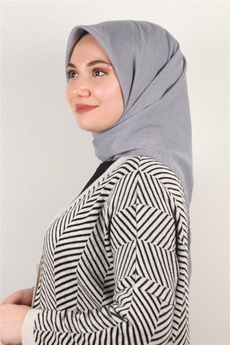 Bambu Kraşlı Eşarp 3081-42 Gri