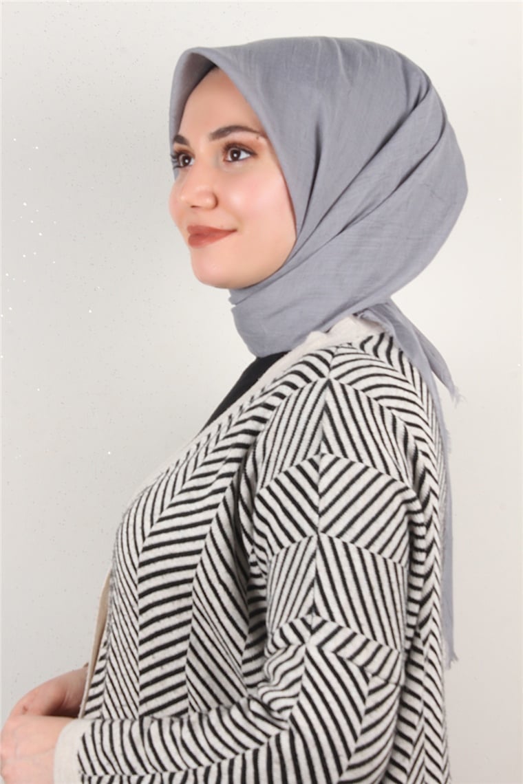 Bambu Kraşlı Eşarp 3081-42 Gri