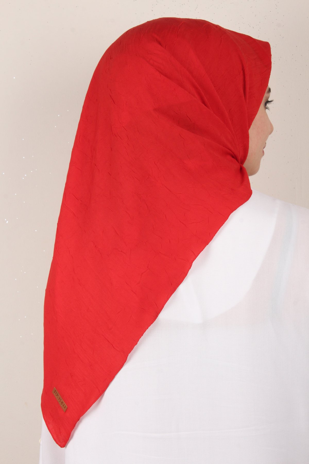 Bambu Kraşlı Eşarp 3081-43 Kırmızı