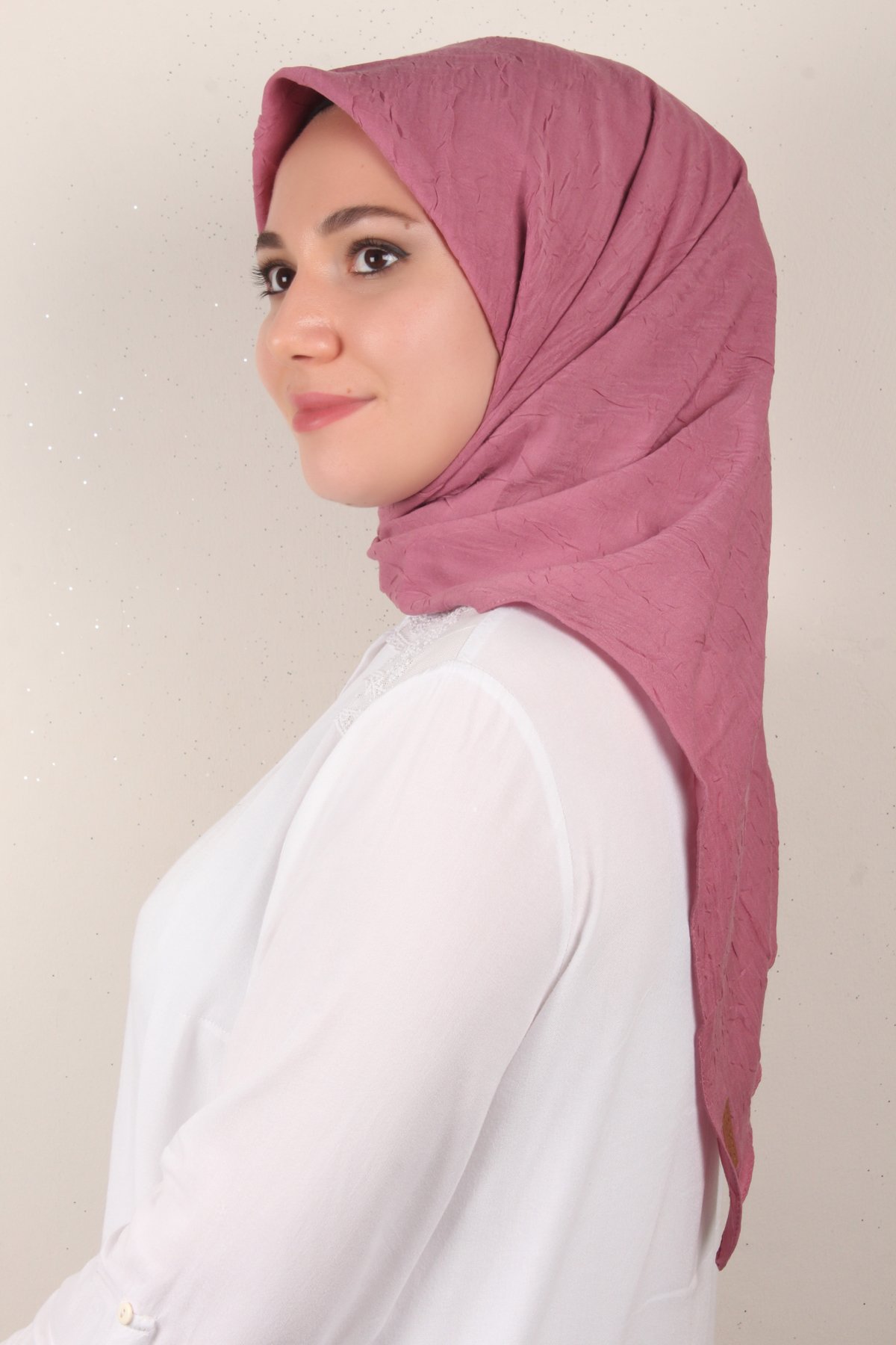 Bambu Kraşlı Eşarp 3081-45 Gül Kurusu